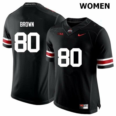 NCAA Ohio State Buckeyes Women's #80 Noah Brown Black Nike Football College Jersey QVL2145HK